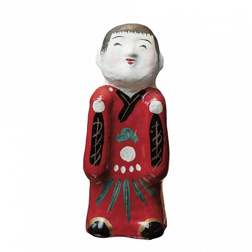 Фигурка декоративная Figurine Papier Mache Hokosan Кукла в красном кимоно