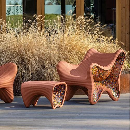 Столик — табурет In-Side терракотовый outdoor