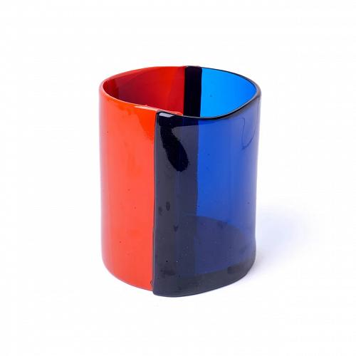 Ваза Two Lines 18 см Blue Terracotta