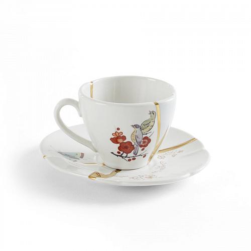 Чашка кофейная эспрессо с блюдцем Kintsugi 02